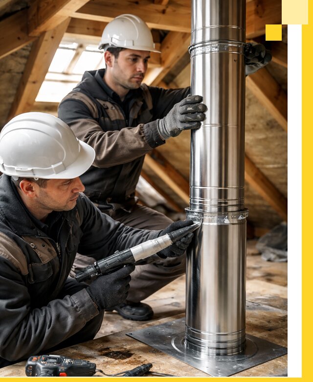 Монтаж дымоходов для каминов в Новосибирске с гарантией качества