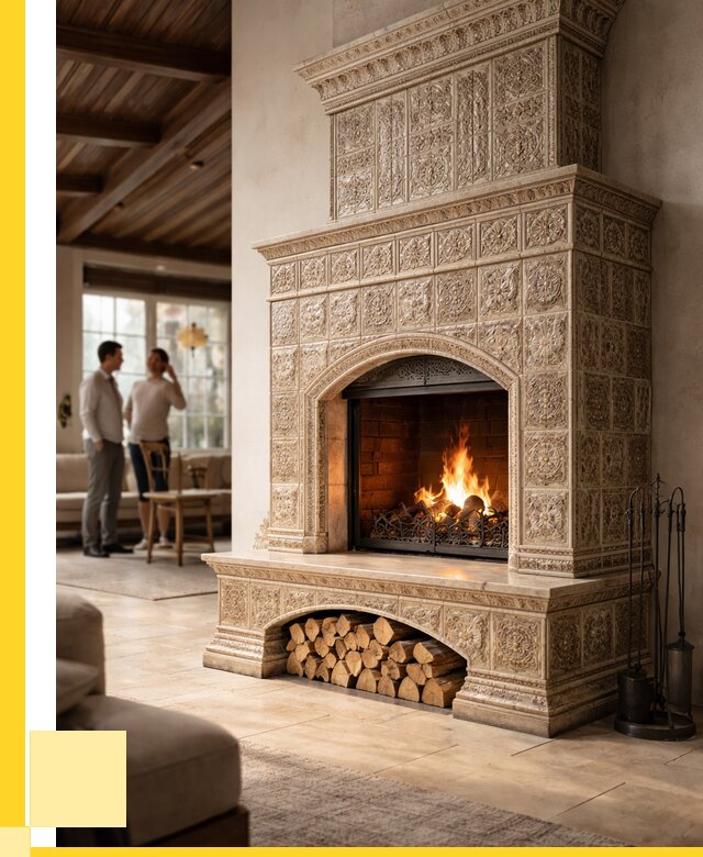 Купить изразцовый камин в Новосибирске от 254150 р. | ЭриданНвс