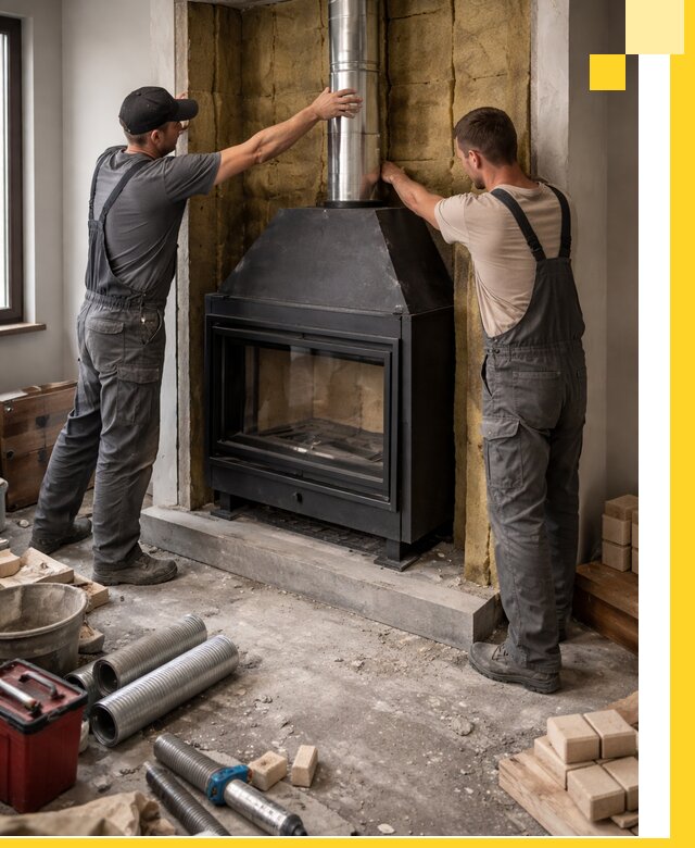 Изготовление и монтаж закрытых каминов в Новосибирске под ключ
