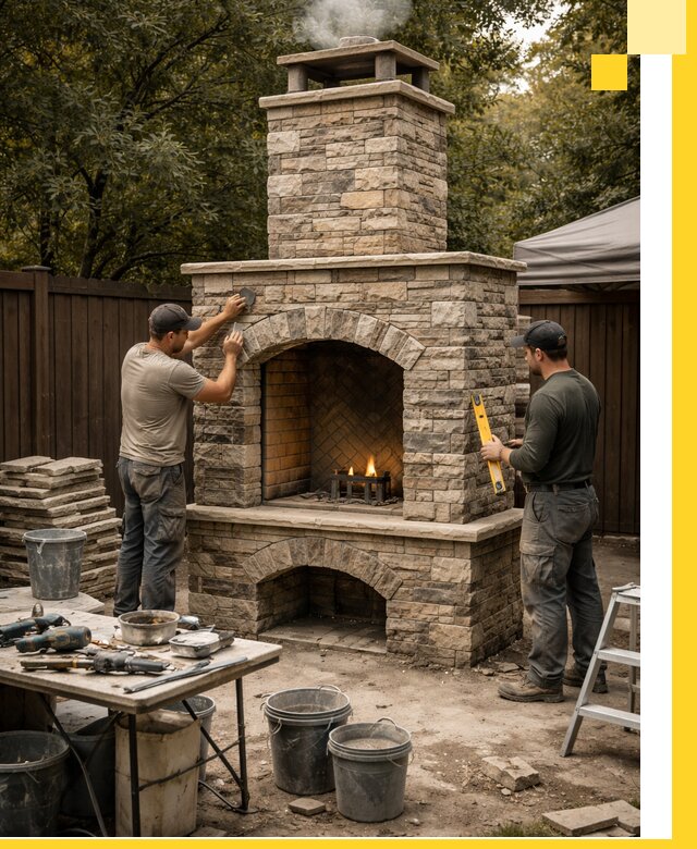 Проектирование и установка уличных каминов в Новосибирске