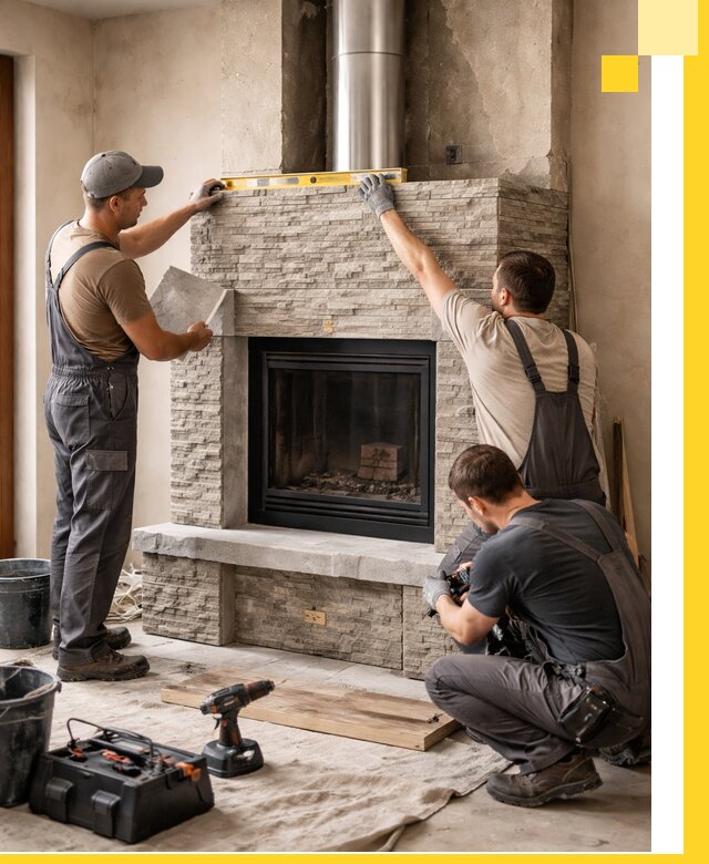 Профессиональный монтаж каминов под ключ в Новосибирске для дома