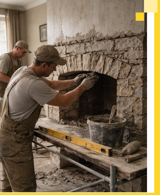 Изготовление каминов под ключ в Новосибирске, монтаж и отделка