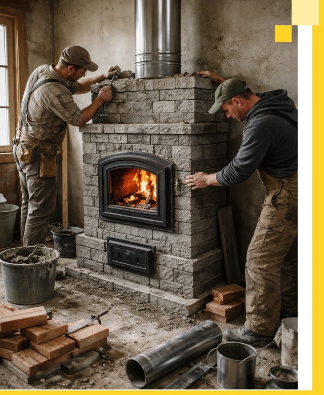 Производство, поставка и монтаж дровяных печей в Новосибирске