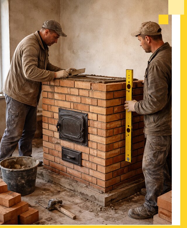 Отопительные печи под ключ в Новосибирске, установка и сборка