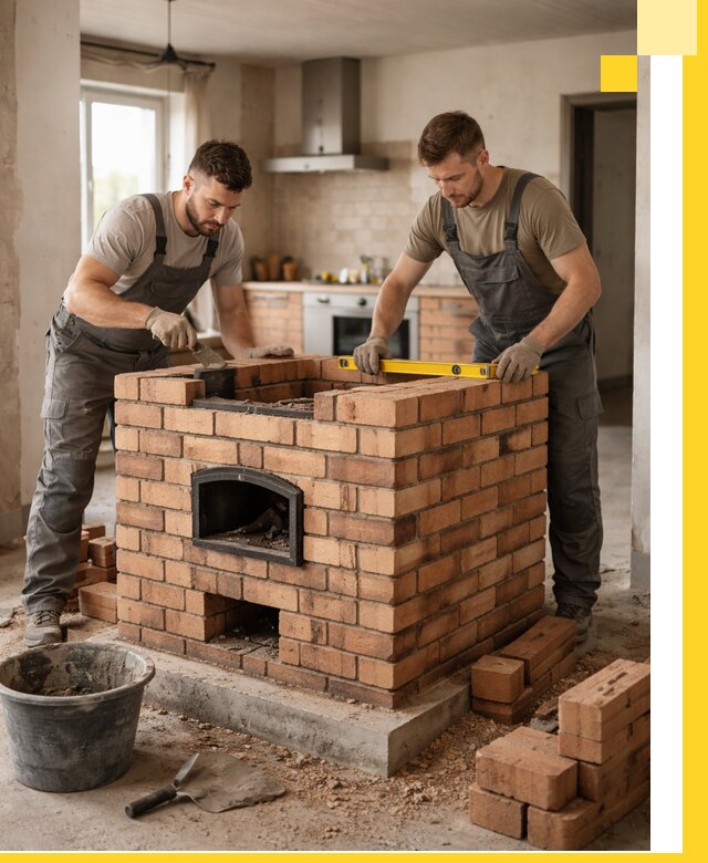 Установка и монтаж печей в частном доме в Новосибирске под ключ