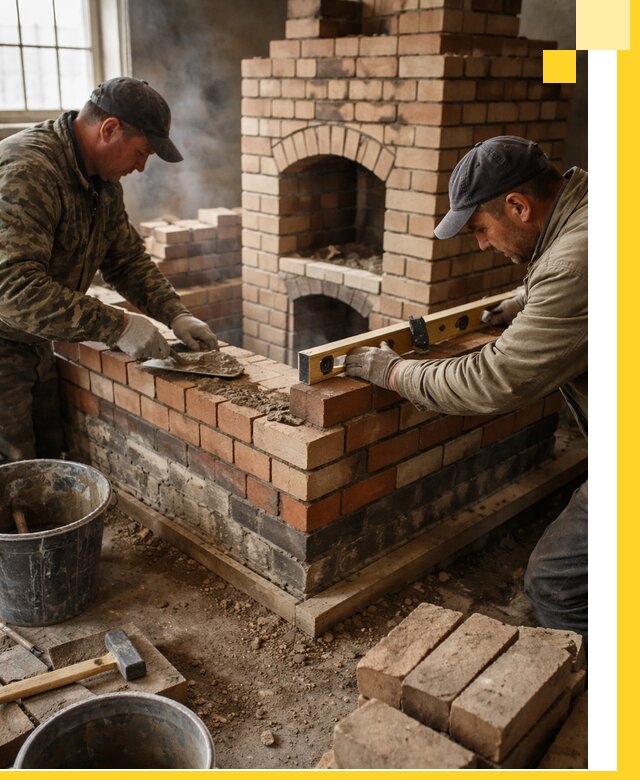 Изготовление и монтаж печей и каминов из кирпича в Новосибирске