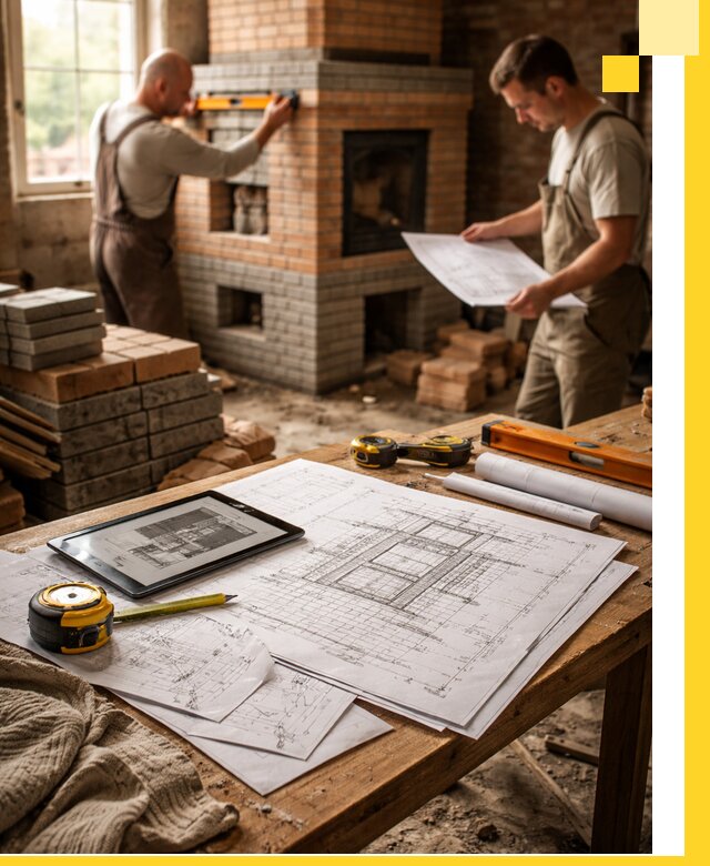 Проекты печей и каминов с индивидуальным дизайном в Новосибирске