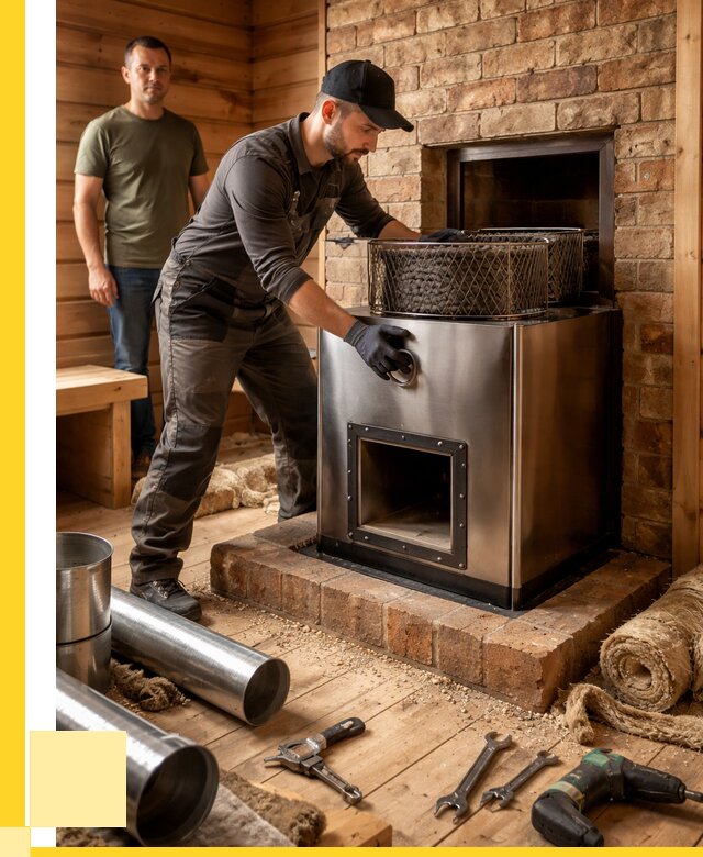 Монтаж банных печей под ключ в Новосибирске от 18299 р., ЭриданНвс