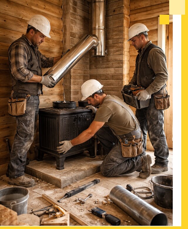 Профессиональный монтаж банных печей и дымоходов в Новосибирске