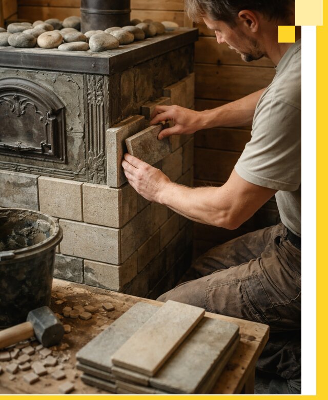 Облицовка банных печей в Новосибирске профессиональная отделка