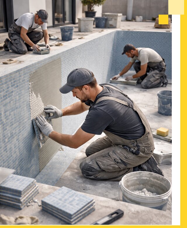 Облицовка бассейнов в Новосибирске плитка мозаика гидроизоляция