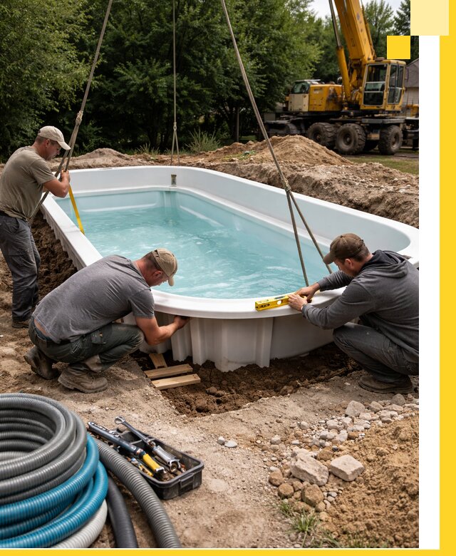 Установка и монтаж композитных бассейнов под ключ в Новосибирске