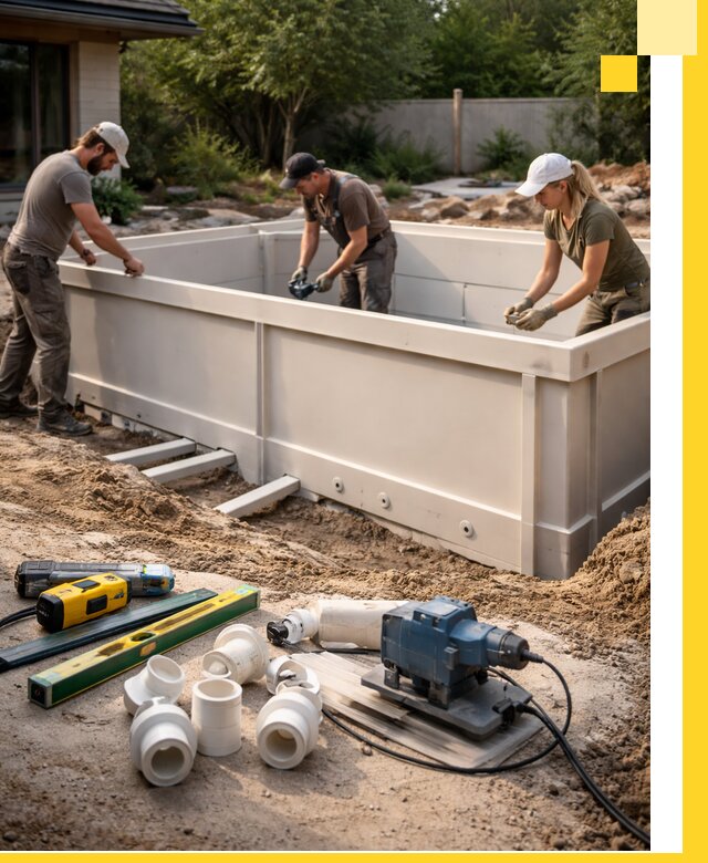 Установка полипропиленовых бассейнов под ключ в Новосибирске