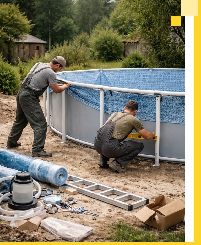 Установка и монтаж каркасных бассейнов в Новосибирске под ключ