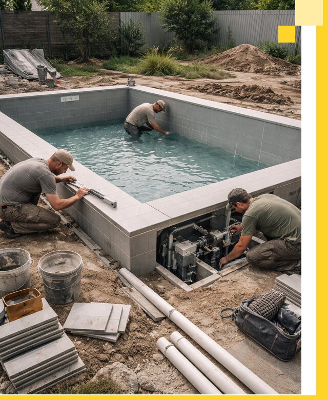 Строительство и монтаж бассейнов для дачи под ключ в Новосибирске