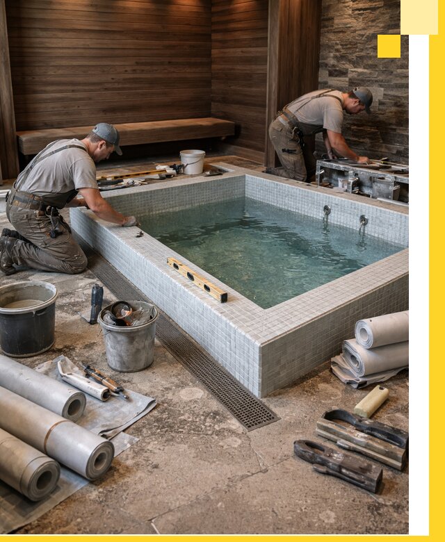 Установка и строительство бассейнов для сауны в Новосибирске