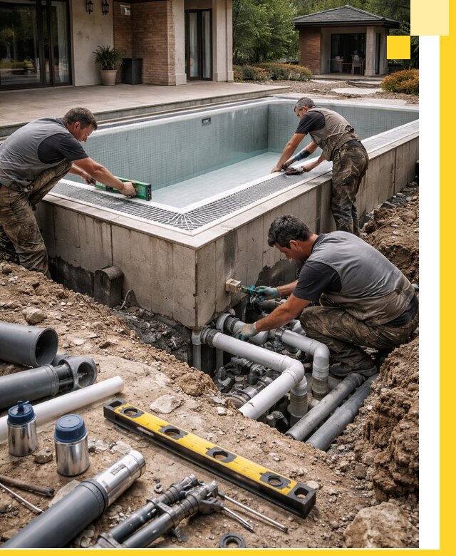 Строительство переливных бассейнов в Новосибирске под ключ