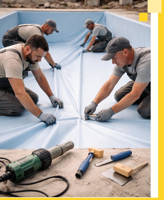 ПВХ пленка для бассейнов с монтажом и гарантией в Новосибирске