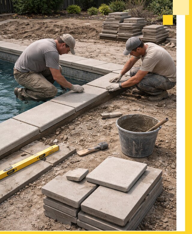Установка и изготовление копингового камня для бассейнов в Новосибирске