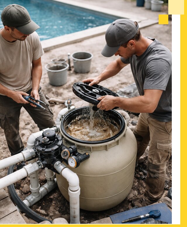 Установка и обслуживание песочных фильтров для бассейнов в Новосибирске