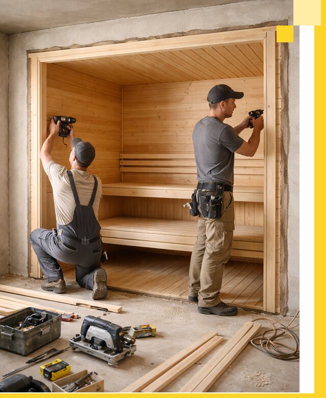 Монтаж саун под ключ в Новосибирске — проектирование и установка