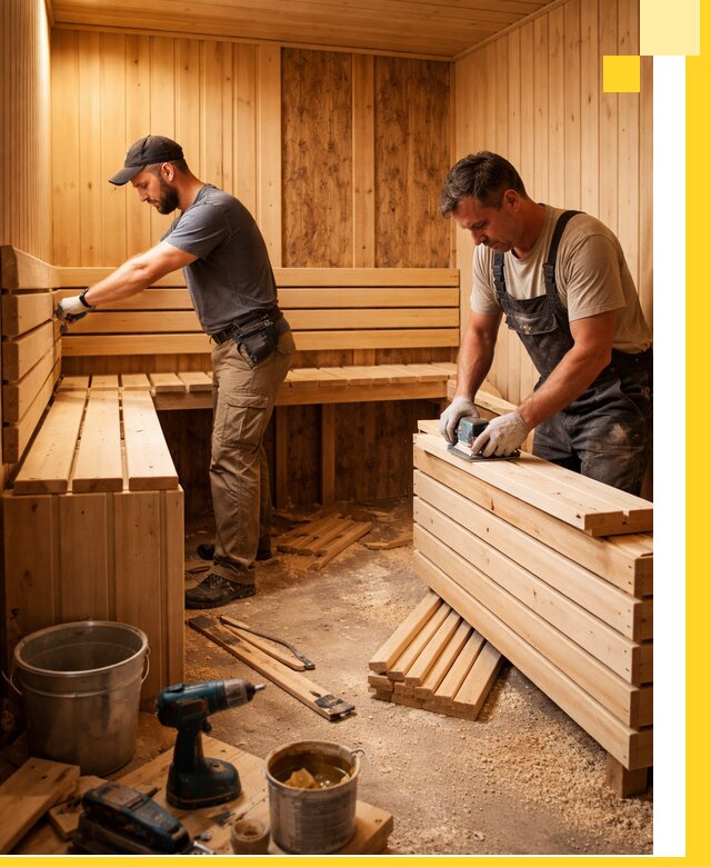 Профессиональный комплексный ремонт саун под ключ в Новосибирске