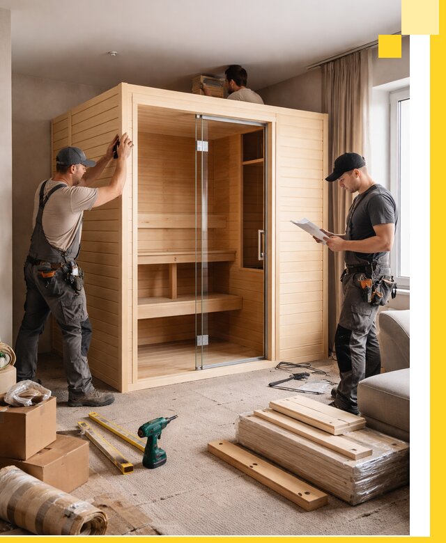 Установка и благоустройство саун в квартире в Новосибирске