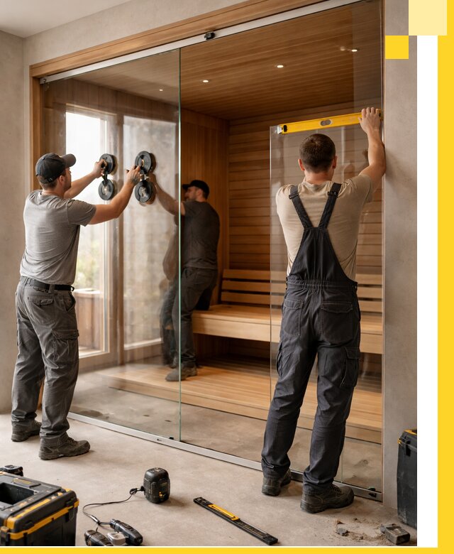 Производство и монтаж стеклянных саун под ключ в Новосибирске