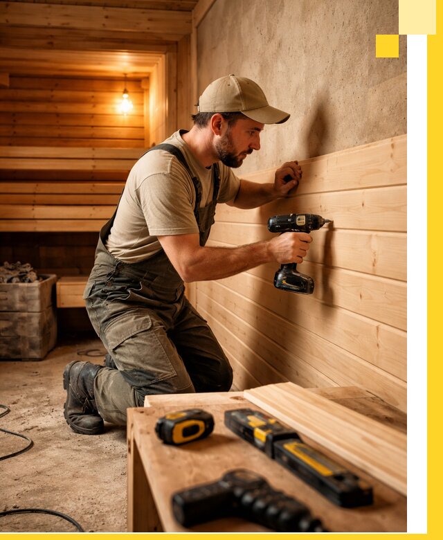 Профессиональная внутренняя отделка бани в Новосибирске под ключ