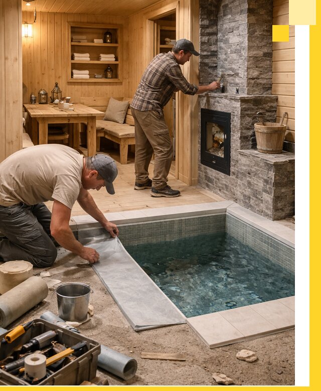 Строительство бань с комнатой отдыха под ключ в Новосибирске