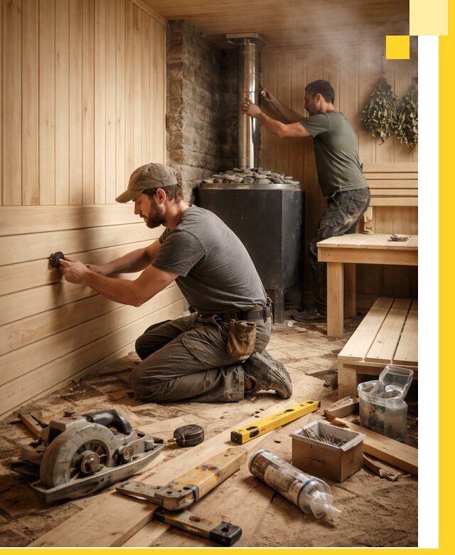 Полное строительство и оснащение парных под ключ в Новосибирске