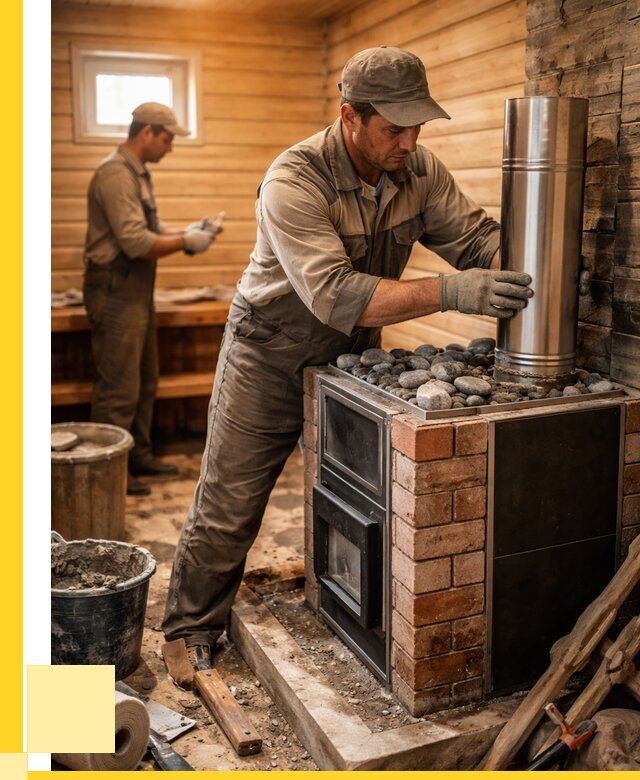 Монтаж печи в бане под ключ в Новосибирске от 20332 р. | ЭриданНвс