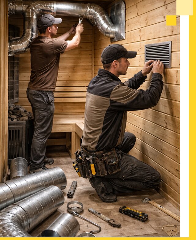 Проектирование и монтаж вентиляции бани в Новосибирске под ключ