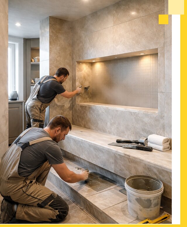 Профессиональное строительство хамама в квартире в Новосибирске