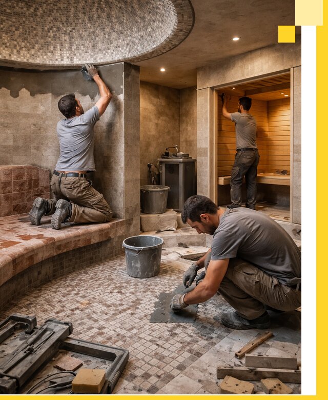 Проект и строительство хамама бани и сауны под ключ в Новосибирске