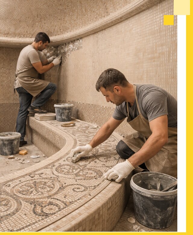 Плитка для хамама в Новосибирске, укладка, подбор и поставка